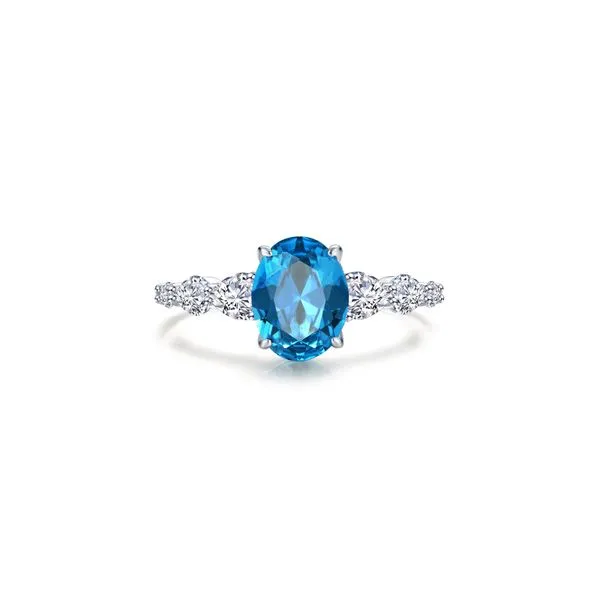 3.66 CTW Blue Topaz & Simulated Diamond Ring Conti Jewelers Endwell, NY