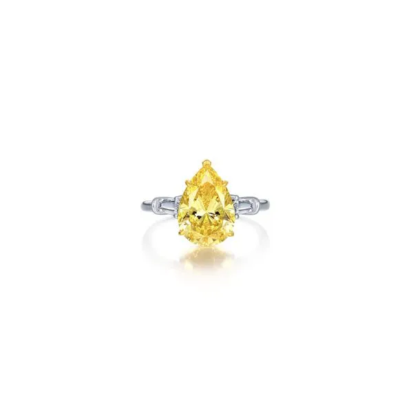 Classic Three-Stone Canary Diamond Ring in Sterling Silver Conti Jewelers Endwell, NY