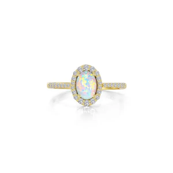 1/92 Ctw. Simulated Opal & Diamond Ring in Yellow Gold Conti Jewelers Endwell, NY