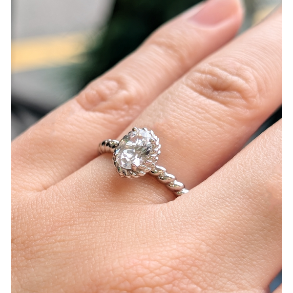 Lab-Grown White Sapphire Birthstone Ring in Sterling Silver Image 2 Conti Jewelers Endwell, NY