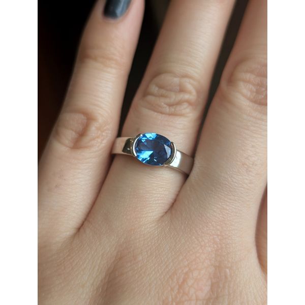SS 1.86 Oval CZ Modernist Solitaire Ring Image 2 Conti Jewelers Endwell, NY