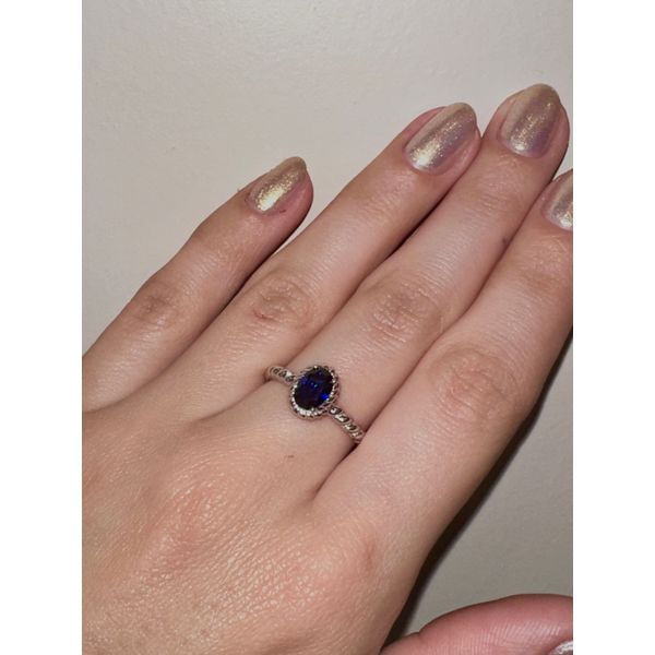 Lab-Grown Blue Sapphire Birthstone Ring in Sterling Silver Image 2 Conti Jewelers Endwell, NY
