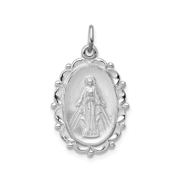 Sterling Silver Rhodium-plated Miraculous Medal Conti Jewelers Endwell, NY