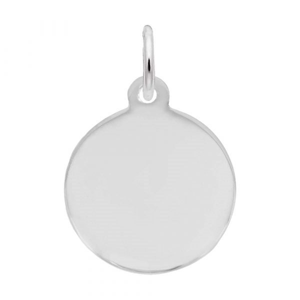 Engravable Petite Disc Plain Charm in Sterling Silver Conti Jewelers Endwell, NY