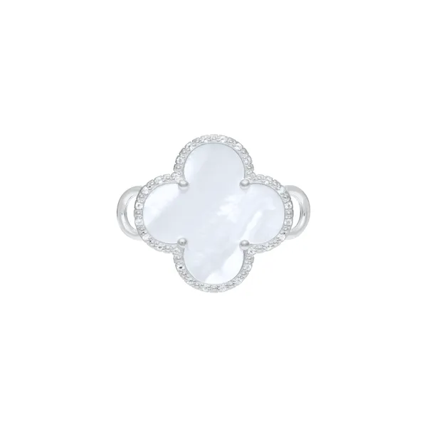 Mother of Pearl and White Topaz Convertible Clasp Sterling Silver Conti Jewelers Endwell, NY