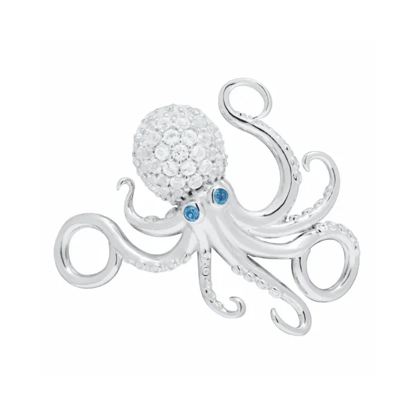 Sterling Silver Blue Topaz Octopus Clasp Conti Jewelers Endwell, NY