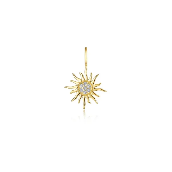 .07 ct. tw. Simulated Diamond Golden Sun Charm Pendant in Yellow Gold Conti Jewelers Endwell, NY