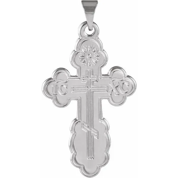 26x17mm Sterling Silver Orthodox Cross Pendant Conti Jewelers Endwell, NY