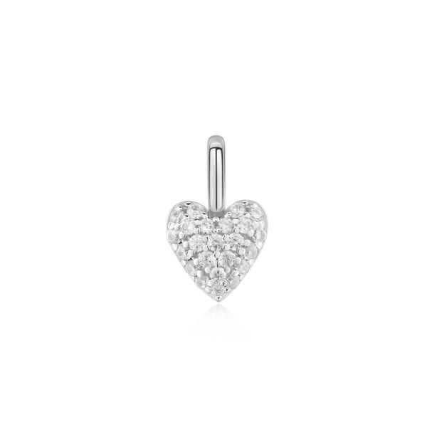 Silver Heart Pave Charm Conti Jewelers Endwell, NY
