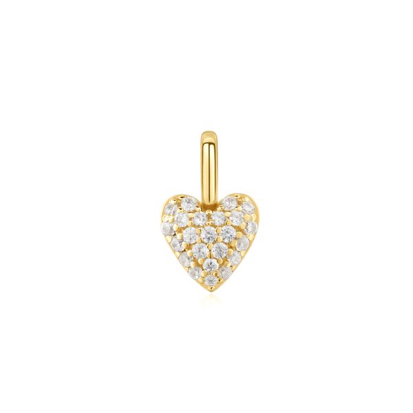 Gold Heart Pave Charm Conti Jewelers Endwell, NY