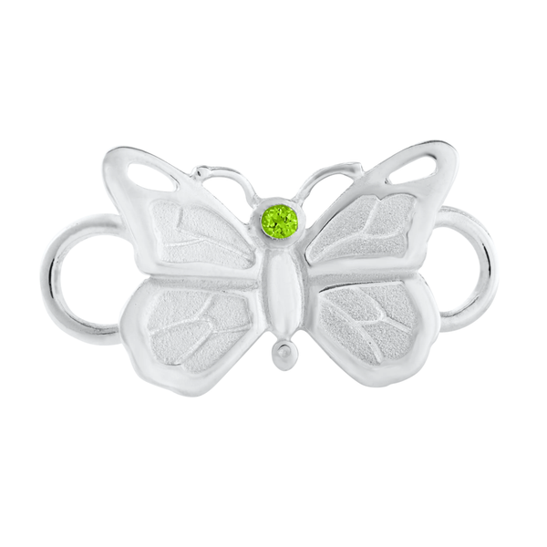 Sterling Silver Butterfly with peridot stone convertible clasp Conti Jewelers Endwell, NY