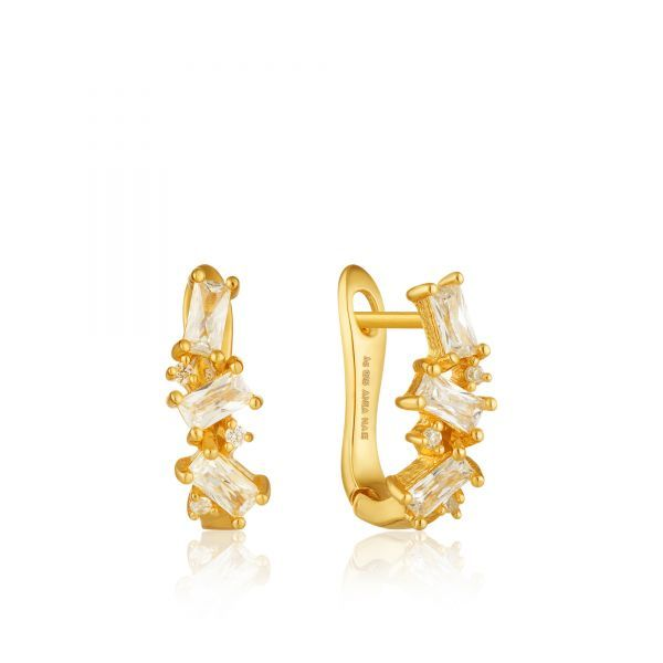 Gold Cluster Huggie Earrings Conti Jewelers Endwell, NY