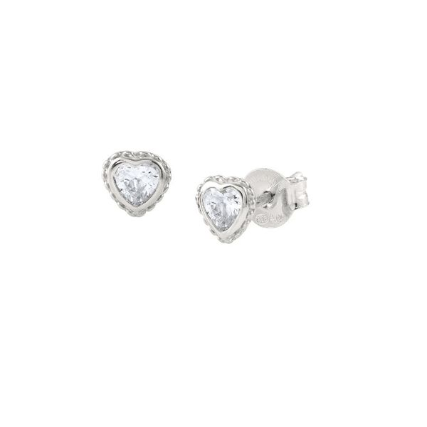 Heart Stud Earrings in Sterling Silver Conti Jewelers Endwell, NY