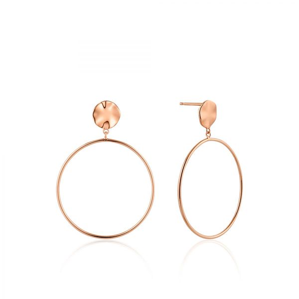 Rose Gold Ripple Front Hoop Earrings Conti Jewelers Endwell, NY