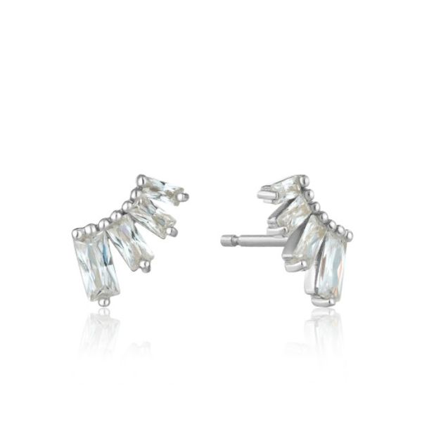 Silver Glow Bar Stud Earrings Conti Jewelers Endwell, NY