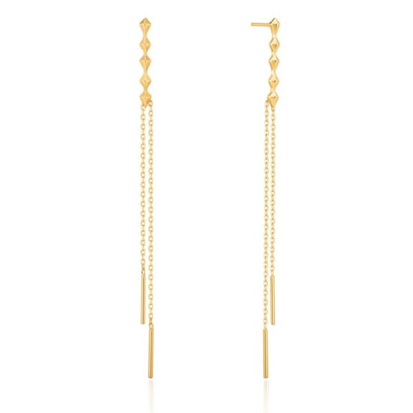 Gold Spike Double Drop Earrings Conti Jewelers Endwell, NY