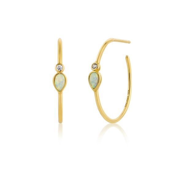 Opal Color Raindrop Gold Hoop Earrings Conti Jewelers Endwell, NY