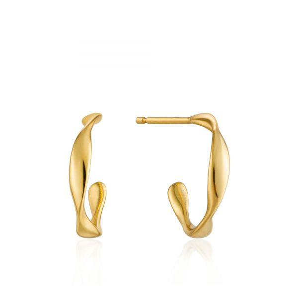 Gold Twist Mini Hoop Earrings Conti Jewelers Endwell, NY