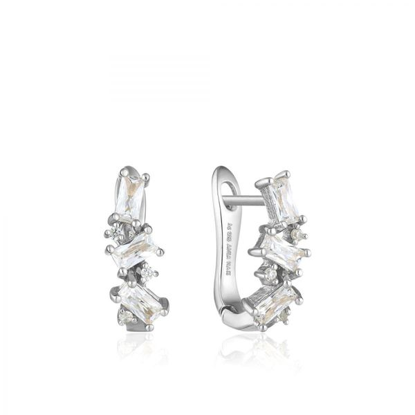 Silver Cluster Huggie Earrings Conti Jewelers Endwell, NY
