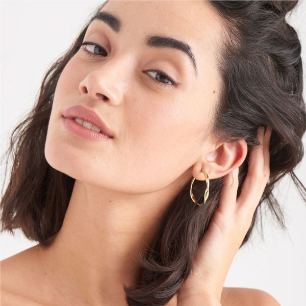 Gold Twist Hoop Earrings Image 2 Conti Jewelers Endwell, NY
