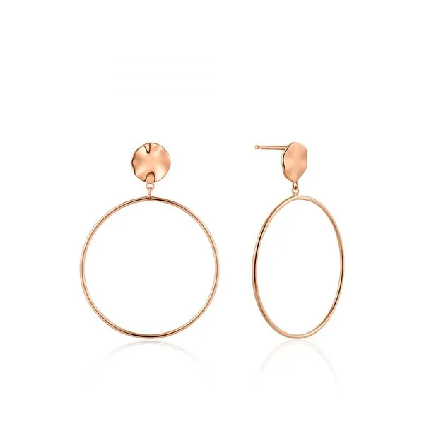 Rose Gold Ripple Front Hoop Earrings Conti Jewelers Endwell, NY