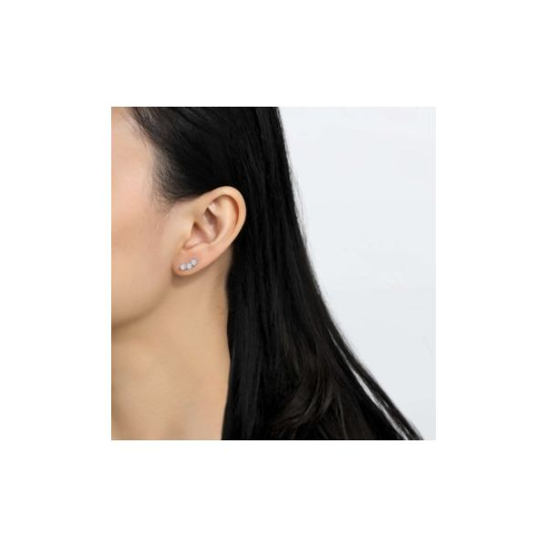 3-Stone Stud Earrings Image 2 Conti Jewelers Endwell, NY