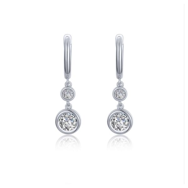 Bezel-Set Drop Earrings Conti Jewelers Endwell, NY