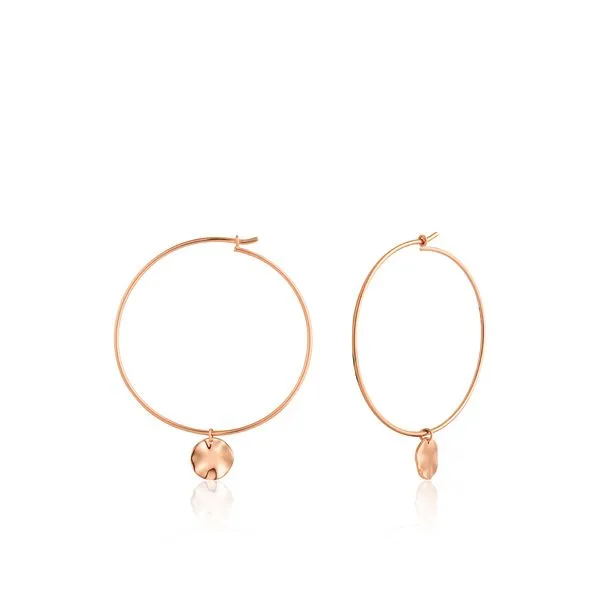 Rose Gold Ripple Hoop Earrings Conti Jewelers Endwell, NY