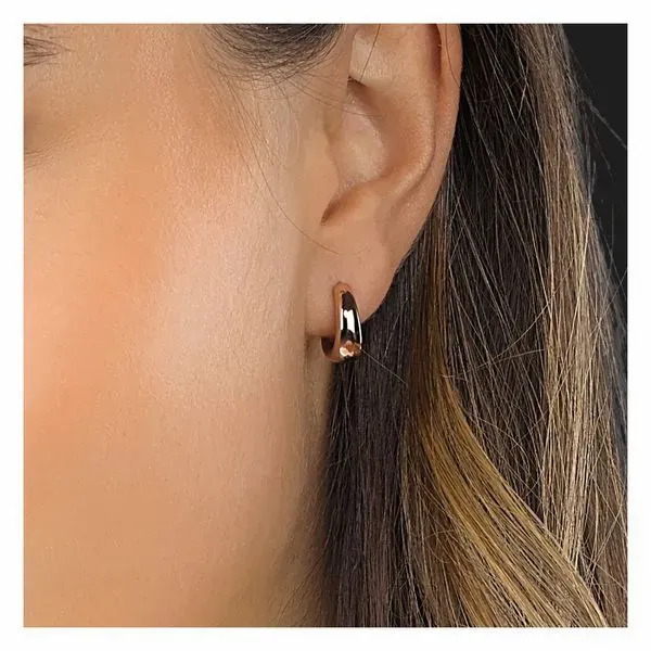 Bevel Cirque Small Hinged Rose Gold Hoop Earrings Image 2 Conti Jewelers Endwell, NY