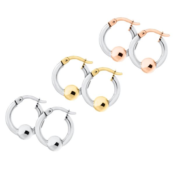 15mm Cape Cod Hoop Earrings in Sterling Silver & Rose Gold Image 2 Conti Jewelers Endwell, NY