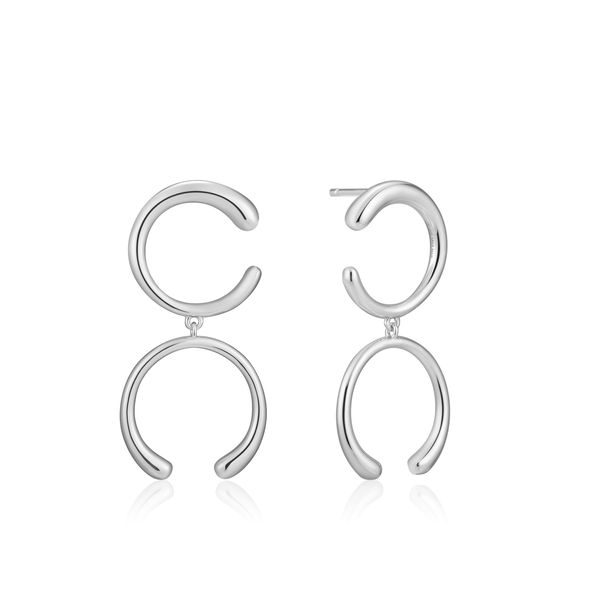 Silver Luxe Double Curve Earrings Conti Jewelers Endwell, NY
