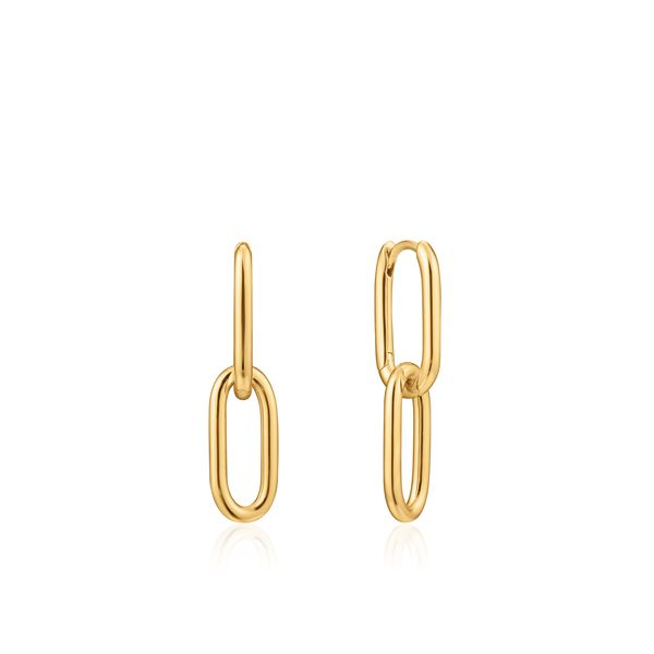 Gold Cable Link Earrings Conti Jewelers Endwell, NY