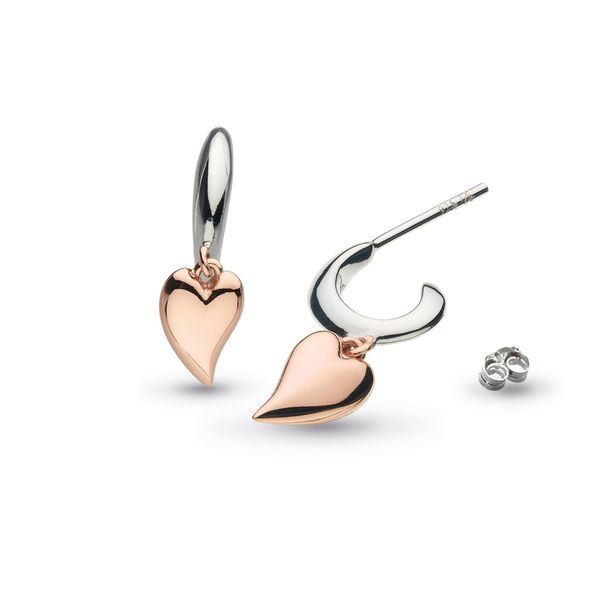 Desire Kiss Blush Mini Heart Hoop Drop Earrings Conti Jewelers Endwell, NY