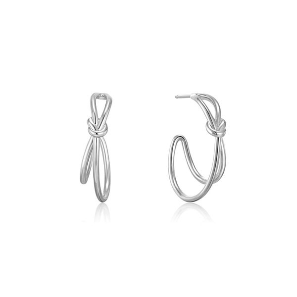 Silver Knot Stud Hoop Earrings Conti Jewelers Endwell, NY
