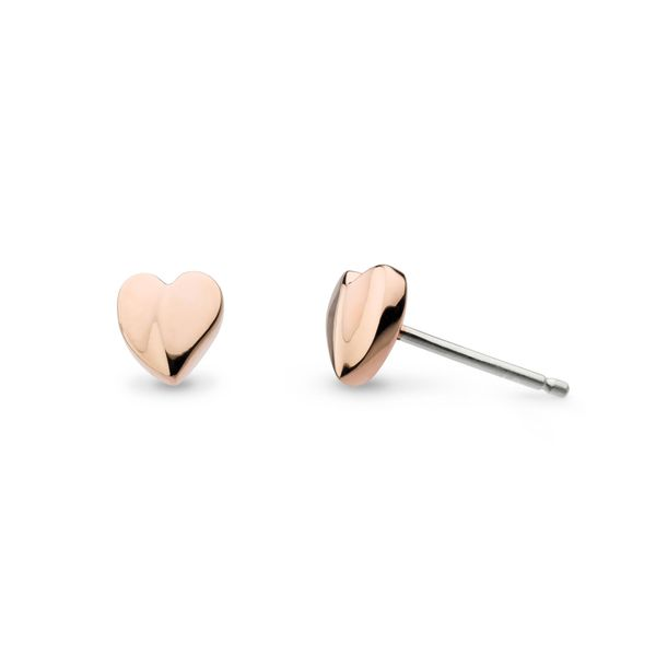 Miniature Sweet Heart Rose Gold Stud Earrings Conti Jewelers Endwell, NY