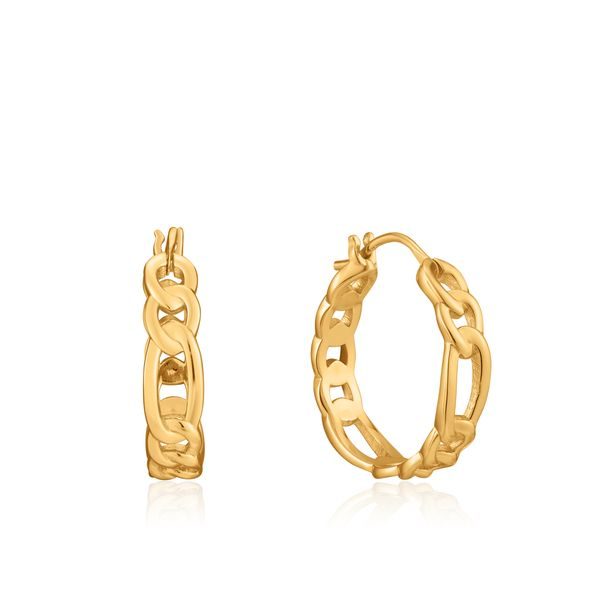 Gold Figaro Chain Hoop Earrings Conti Jewelers Endwell, NY