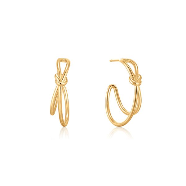 Gold Knot Stud Hoop Earrings Conti Jewelers Endwell, NY