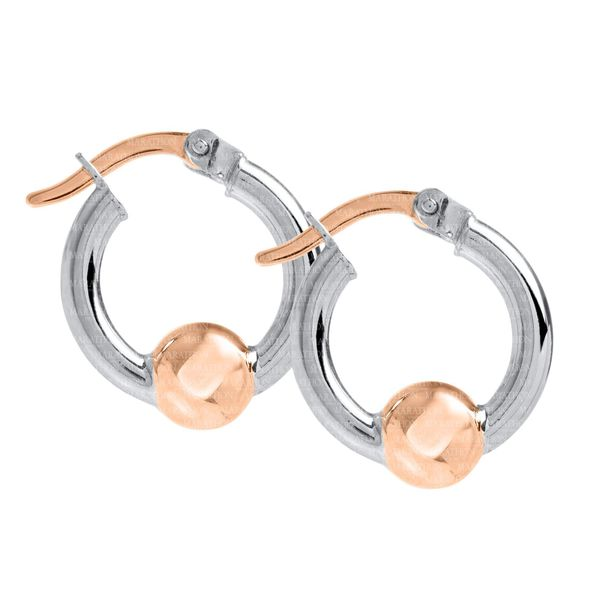 Small Cape Cod Earrings in Sterling Silver w/ Rose Gold Bead Conti Jewelers Endwell, NY