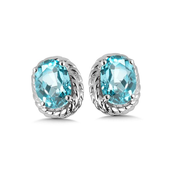 Aquamarine Birthstone Earrings in Sterling Silver Conti Jewelers Endwell, NY