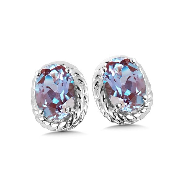 Lab-Grown Alexandrite Birthstone Earrings in Sterling Silver Conti Jewelers Endwell, NY