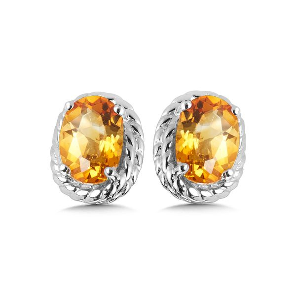 Citrine Birthstone Earrings in Sterling Silver Conti Jewelers Endwell, NY