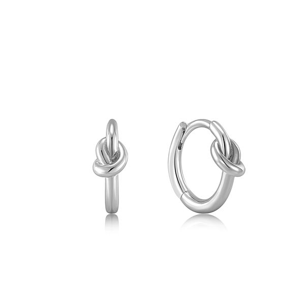 Silver Knot Huggie Hoop Earrings Conti Jewelers Endwell, NY
