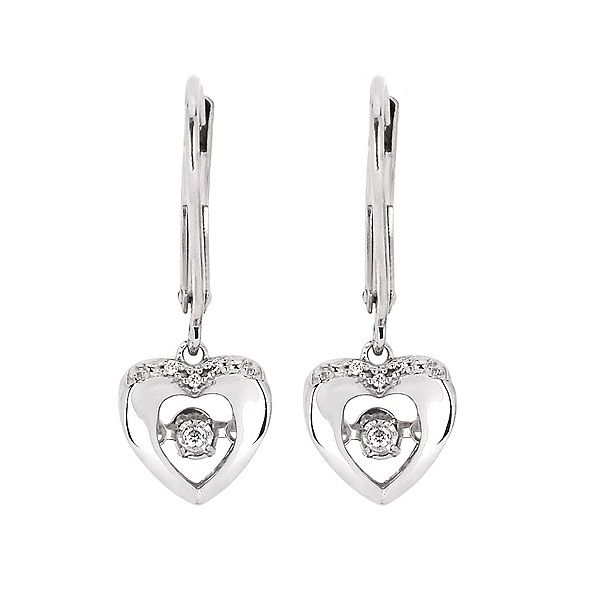 Shimmering Diamonds® Dangling Heart Earrings In Sterling Silver With .02 Ctw. Diamonds Conti Jewelers Endwell, NY