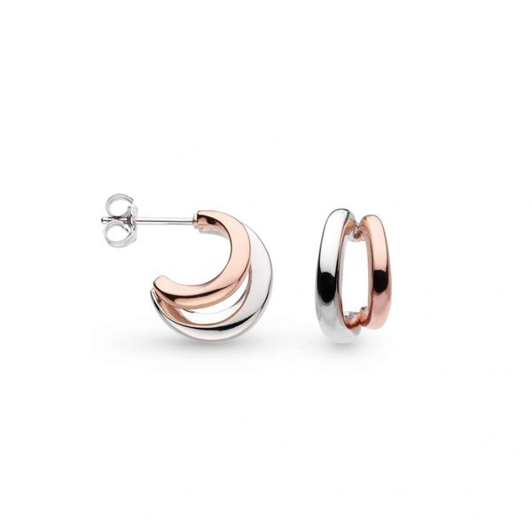 Bevel Cirque Link Blush Twin Hoop Earrings Conti Jewelers Endwell, NY