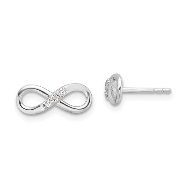 .06ct. Diamond Infinity Post Earrings in Sterling Silver Conti Jewelers Endwell, NY