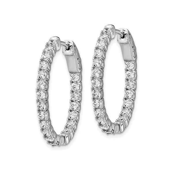 Sterling Silver CZ Inside Out Hoop Earrings Image 2 Conti Jewelers Endwell, NY