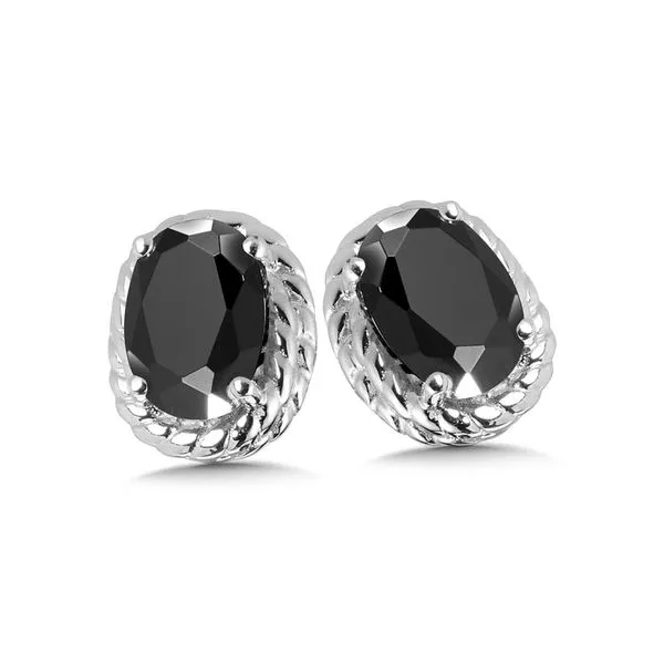 Black Onyx Birthstone Earrings in Sterling Silver Conti Jewelers Endwell, NY