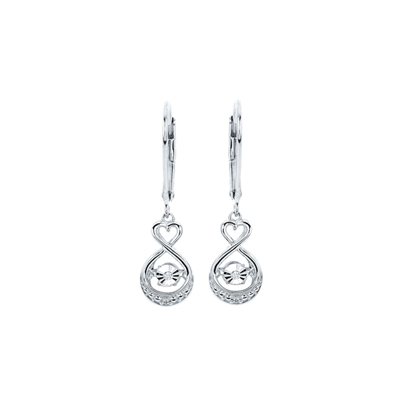 Shimmering Diamonds® Heart Drop Earrings With .02 Ctw. Diamonds In Sterling Silver Conti Jewelers Endwell, NY