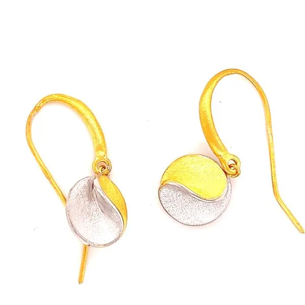 Sterling Silver & 18k Yellow Gold Drop Earrings Conti Jewelers Endwell, NY
