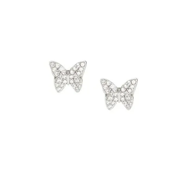 Butterfly CZ Earrings in Sterling Silver Conti Jewelers Endwell, NY